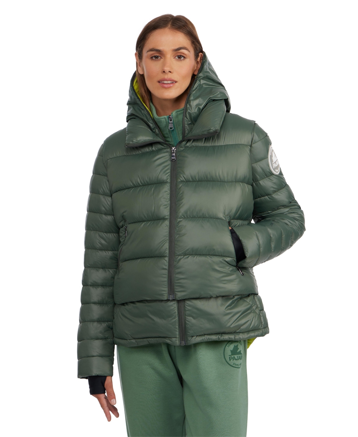 Shop Pajar Women's Vela Lightweight 3-in-1 Puffer In Olive Oil