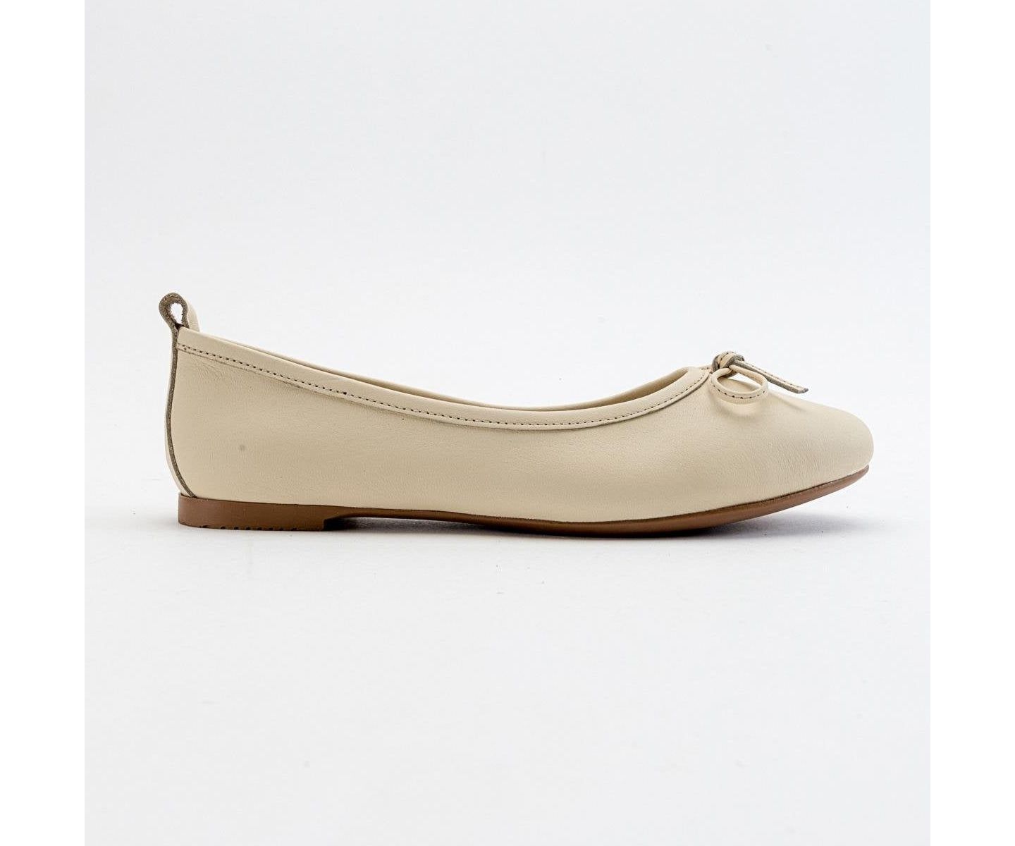 Женские кожаные балетки Forever & Always Shoes Florence, цвет: Бежевый кожаный — фото 2