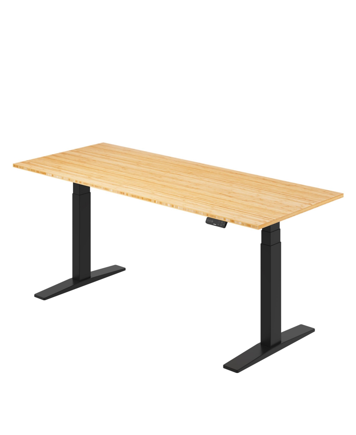 Flexispot E7-commercial 72 W Electric Adjustable Standing Desk, Bamboo Top, Black Base