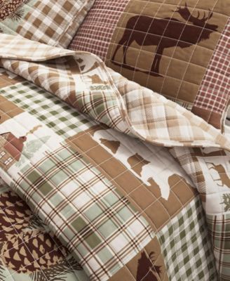 Rustic Woodland Reversible Microfiber Quilt Set with Shams