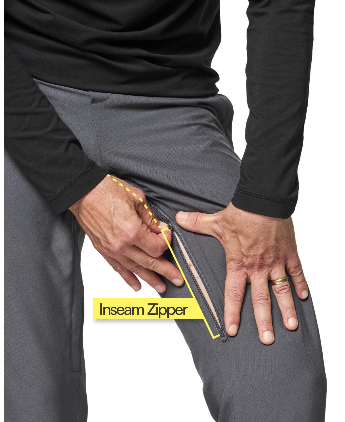 JOE & BELLA MEN'S CAREZIPS ADAPTIVE THREE-ZIPPER ADAPTIVE PANTS. 