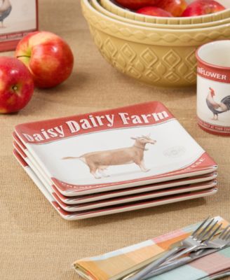 Vintage Farm Salad Plates, Set of 4, Service for 4