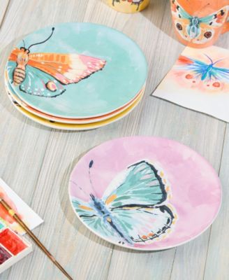 Butterflies Salad Plates, Set of 4, Service for 4
