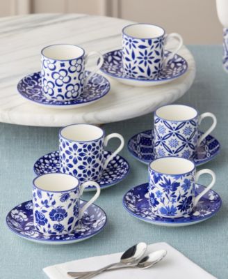 Madison Espresso Cups & Saucers, Service for 6