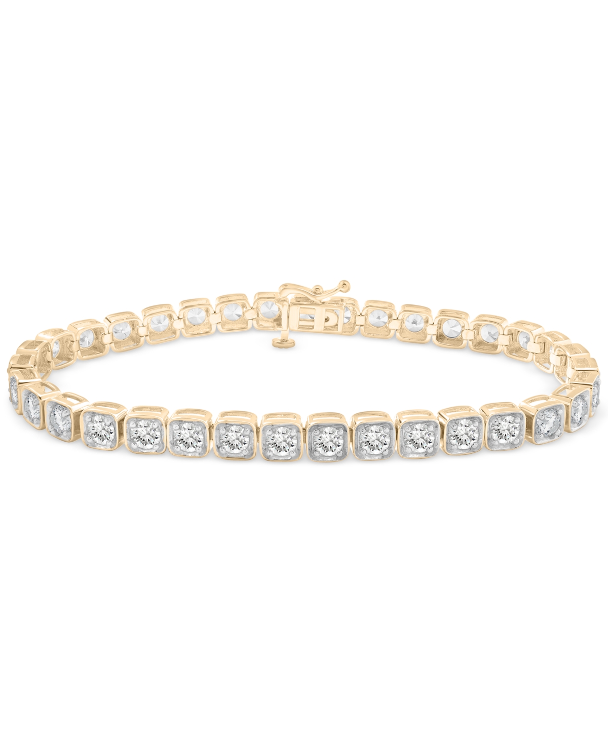 Diamond Square Link Bracelet (6 ct. t.w.) in 10k Yellow Gold, Exclusively at Macy's - Yellow Gold