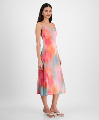 Women's Printed Mesh Midi Slip Dress, Exclusively at Macy's
