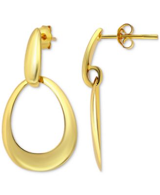 Oval Doorknocker Drop Earrings, Set in Sterling Silver or 18k Gold-plated Sterling Silver Exclusively at Macy's