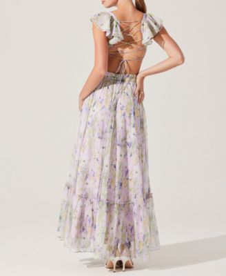 Women's Primrose Lace-Up-Back Maxi Dress