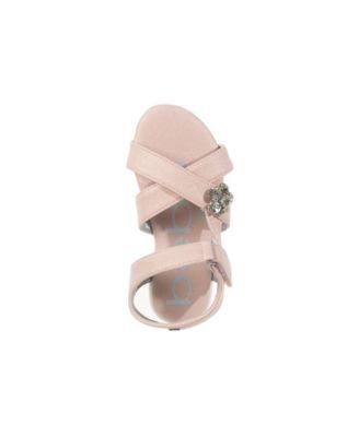 Little Girls Sporty with Flower Gem Accent Sandals