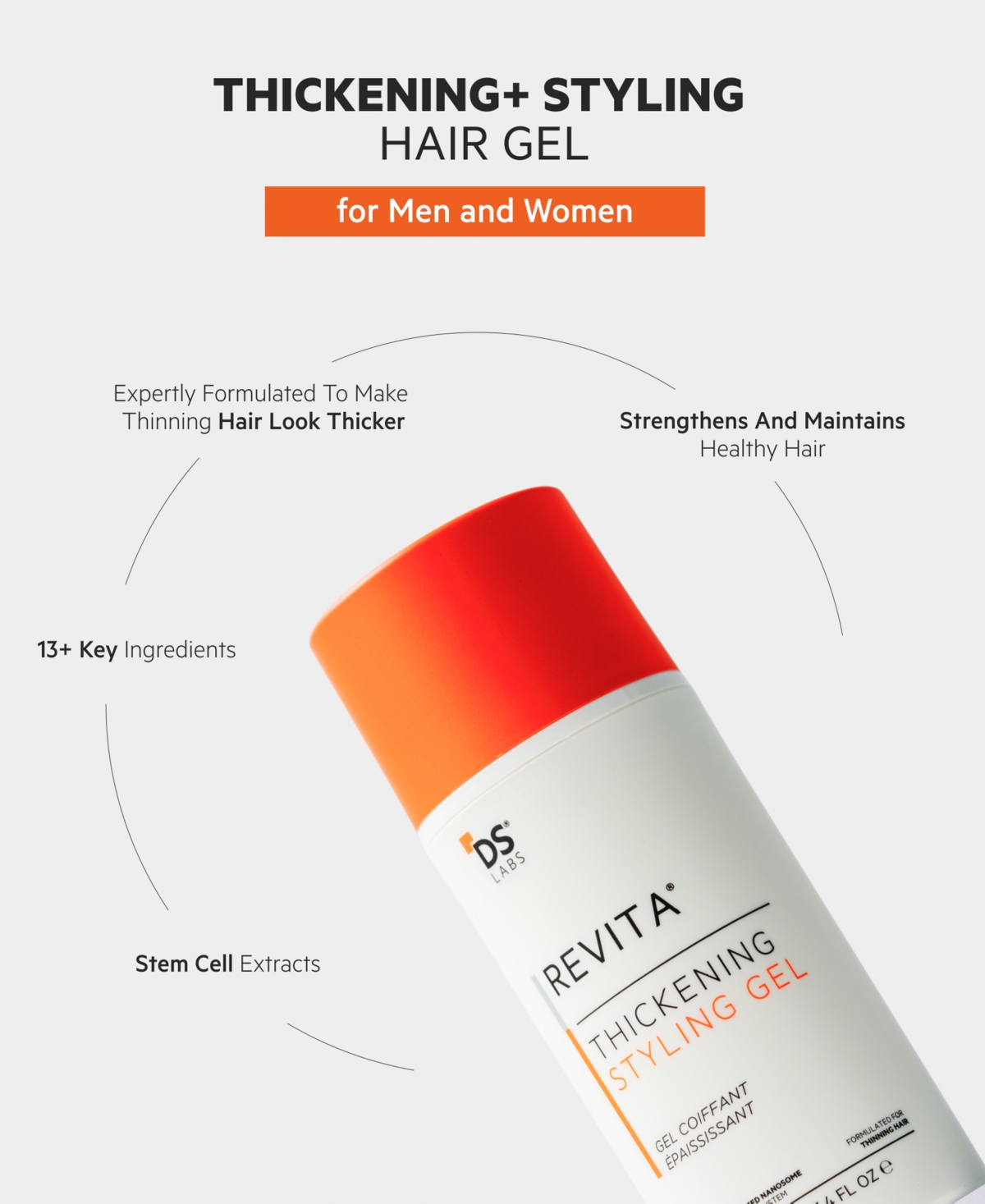 Ds Laboratories Revita Thickening Styling Gel, 100 ml In Transparent