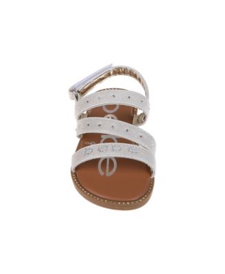 Little Girls Flat with Rhinestone and Bebe Ornamentation Sandals