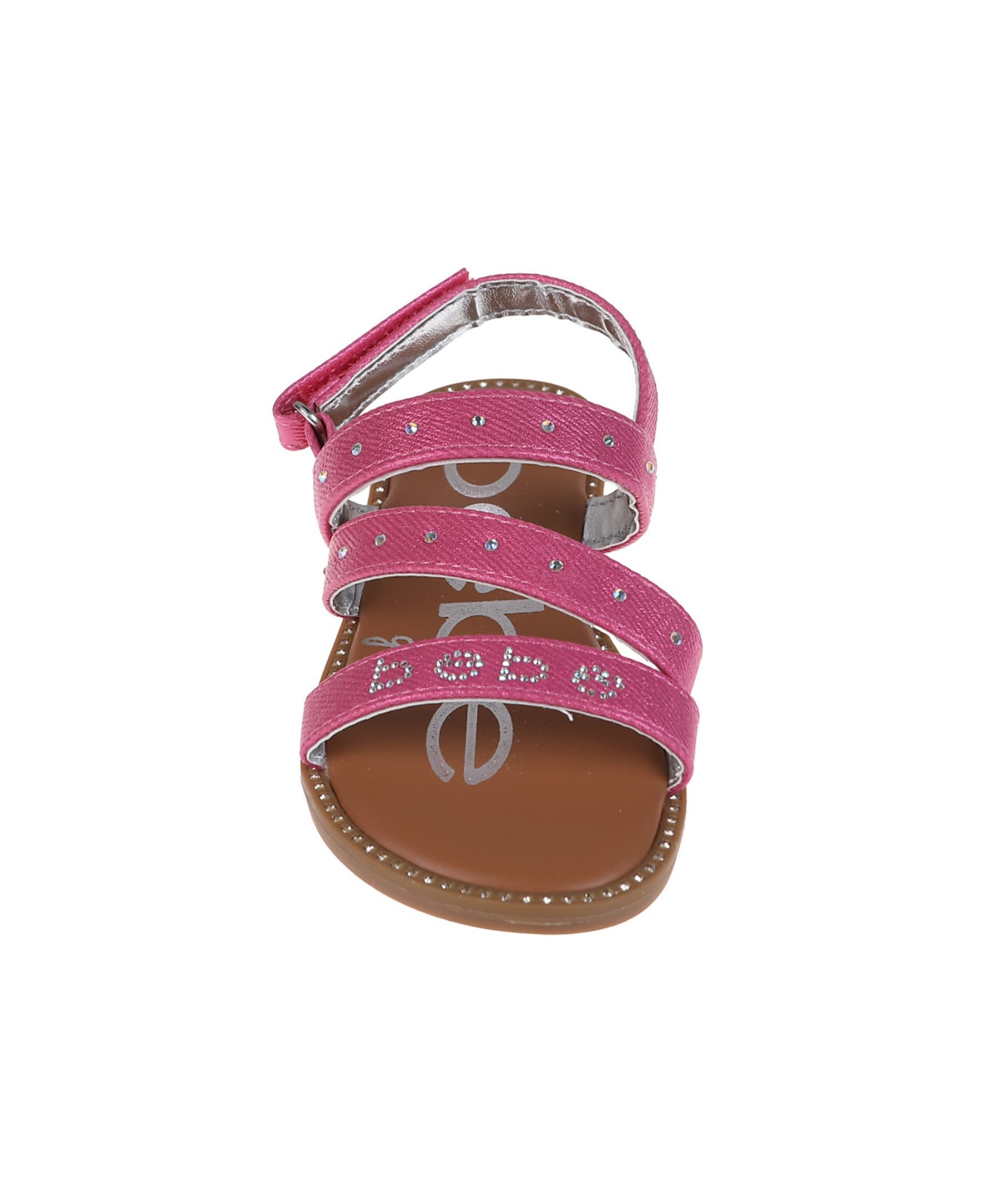 Bebe Little Girls Flat With Rhinestone And  Ornamentation Sandals In Fuchsia