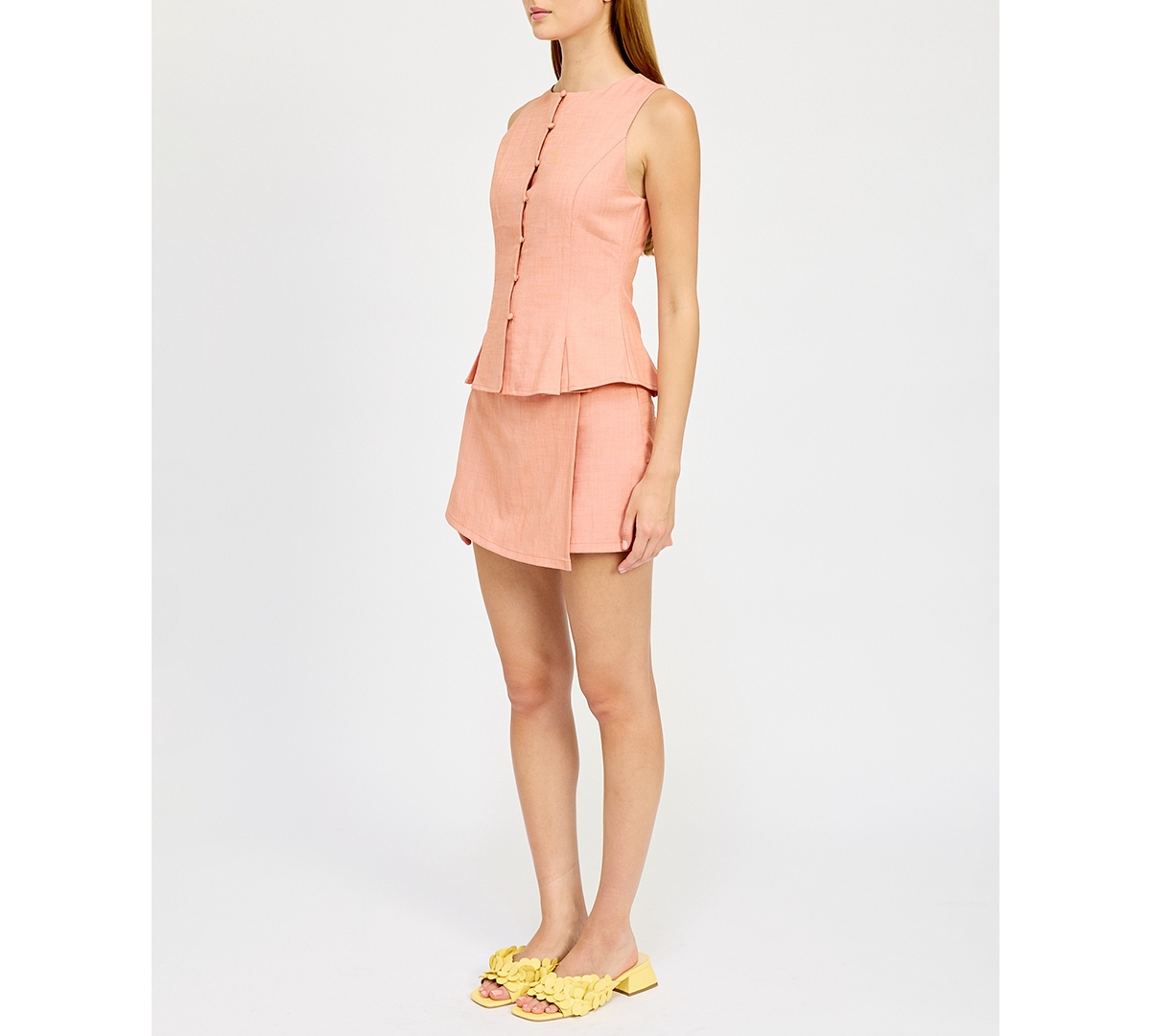 Shop En Saison Women's Amira Peplum Top In Orange Crush