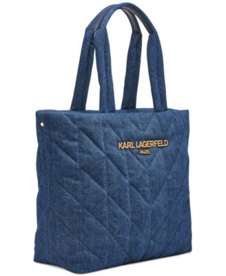 Voyage Large Quilted Denim Tote Bag