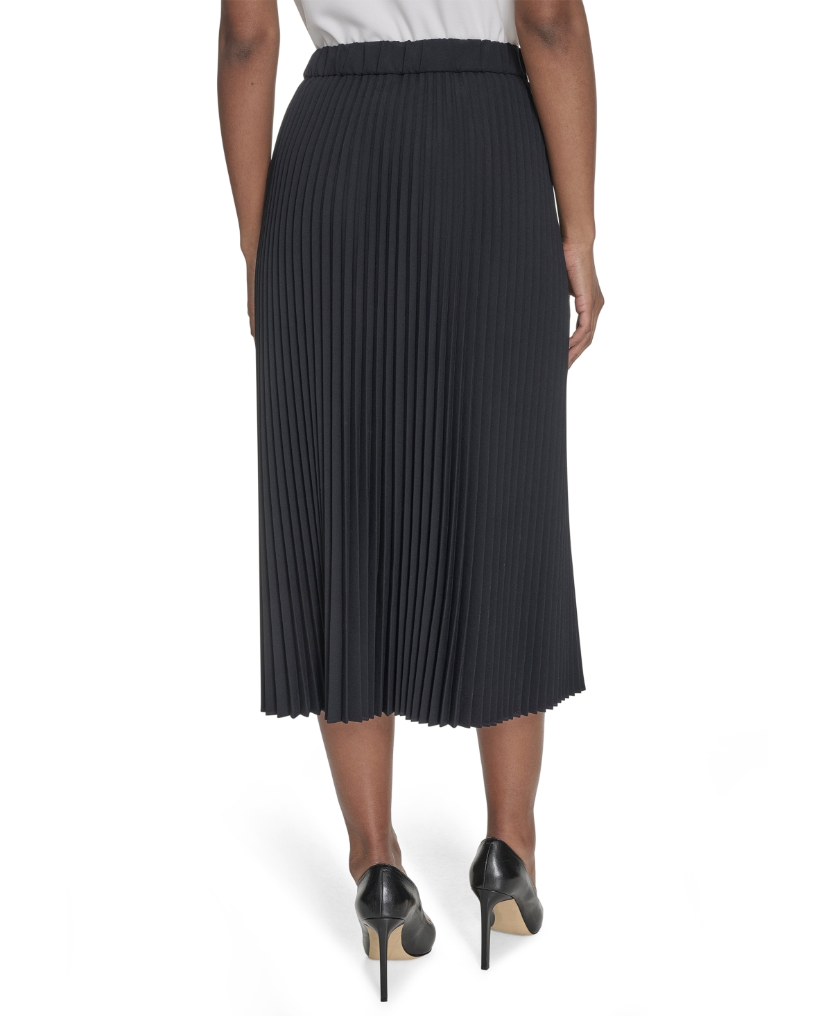 Calvin Klein Women's Pleated Pull-on Midi Skirt In Navy