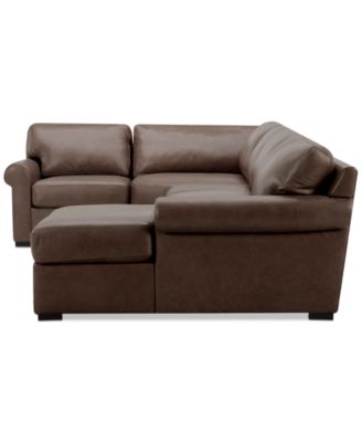 Radley Roll Arm 152" 4-Pc. Leather Wedge Corner Chaise Sectional, Exclusively at Macy's