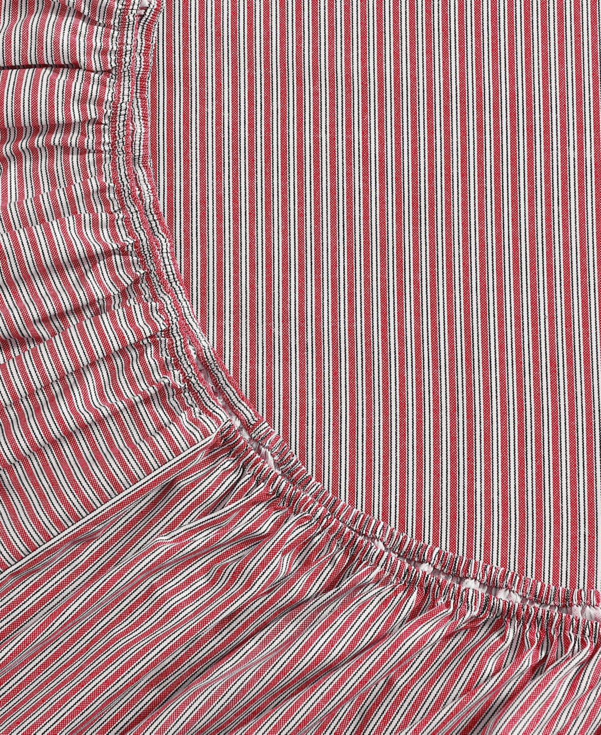 Tommy Hilfiger Printed 200-thread Count Cotton Percale 4-pc. Sheet Set, Queen In Highland Ticking Stripe Red