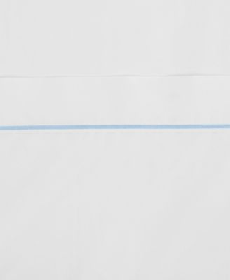 Solid 200-Thread Count Hem Stripe Cotton Percale 4-Pc. Sheet Set, Queen