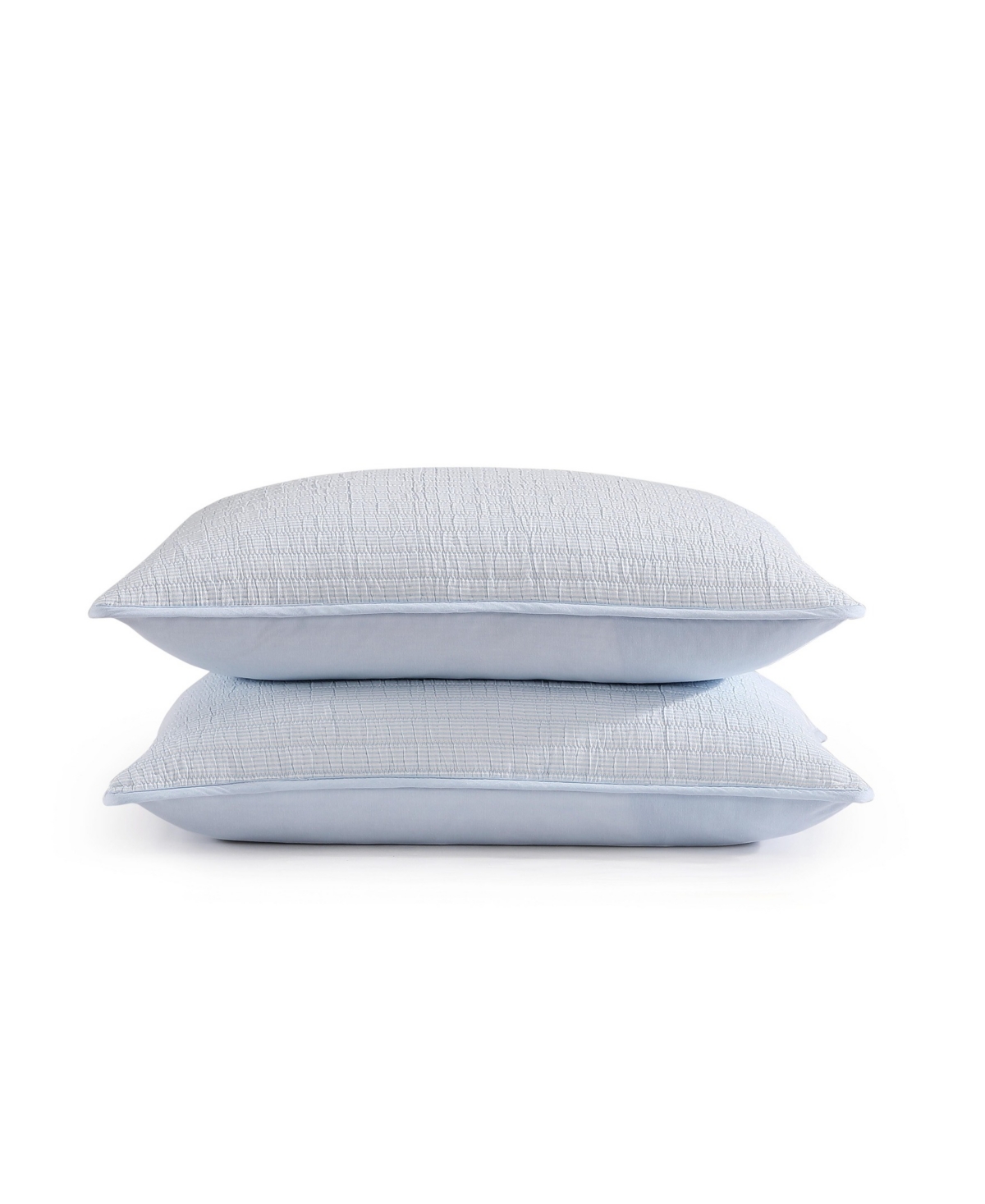Tommy Hilfiger 136 Thread Count Ithaca Stripe Cotton Reversible Quilt Set In White,boathouse Blue