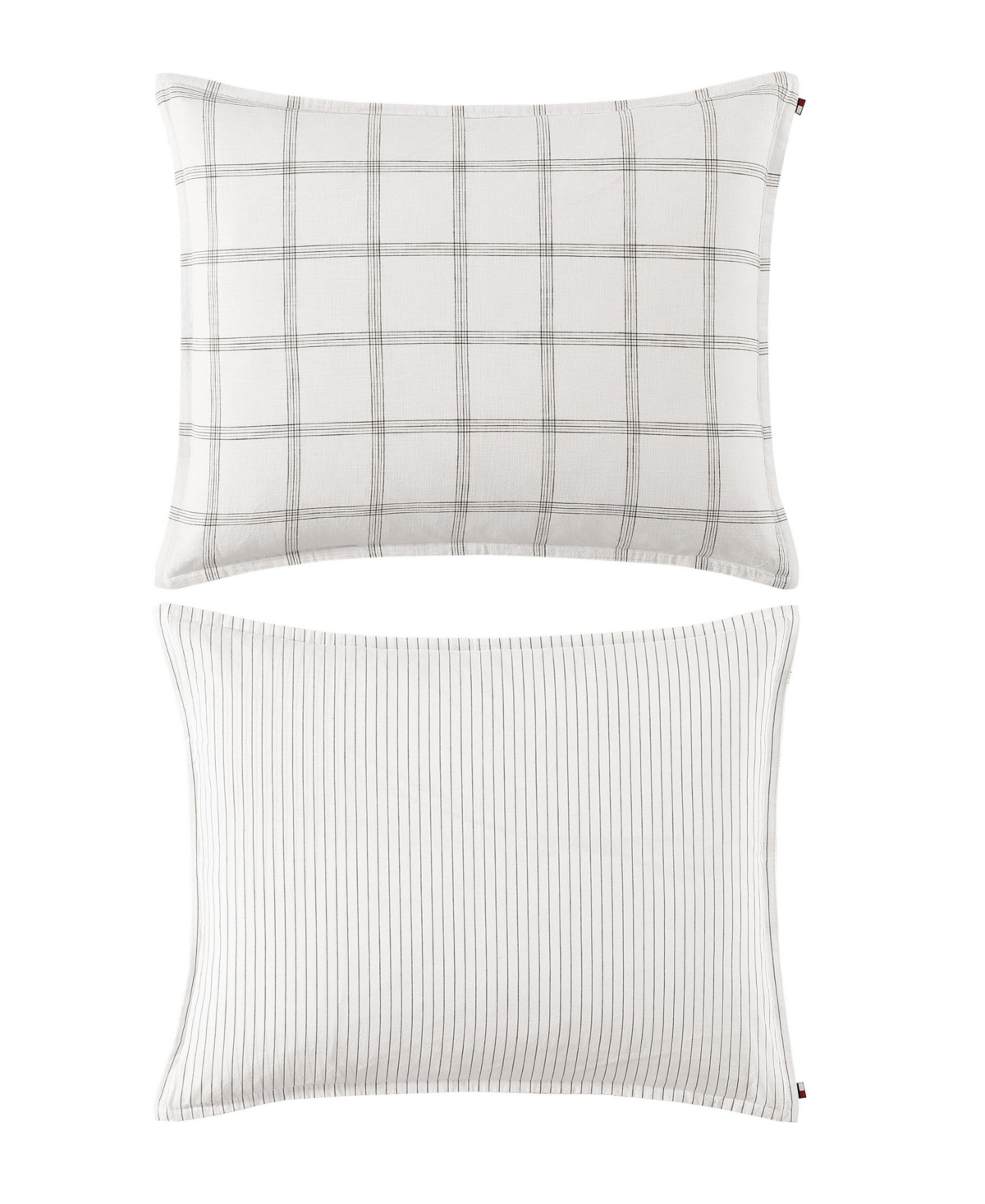Tommy Hilfiger Modern Windowpane Faux Linen 3-pc. Comforter Set, King In White,dark Blue