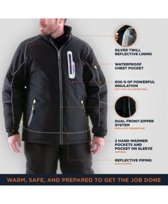 Men's Extreme Softshell Jacket - -60°F Comfort, Insulated, Windproof, Water-Repellent, Flexible, Durable Workwear for Extreme Cold