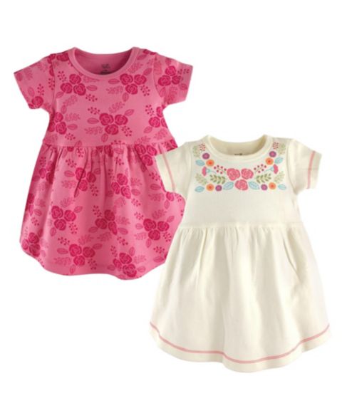 Платья Touched by Nature Natural Cotton Dress Duo Short and Long Sleeve Styles для девочек-малышей, цвет: Soft Wildflower