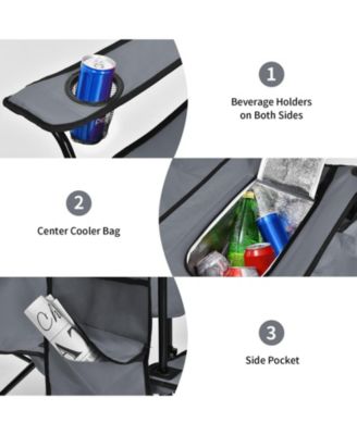 Portable Folding Picnic Double Chair With Umbrella