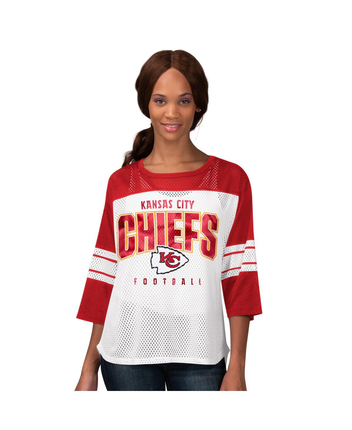 G-iii 4her By Carl Banks Women's Red Kansas City Chiefs First Team 3/4-sleeve Mesh T-shirt In Red