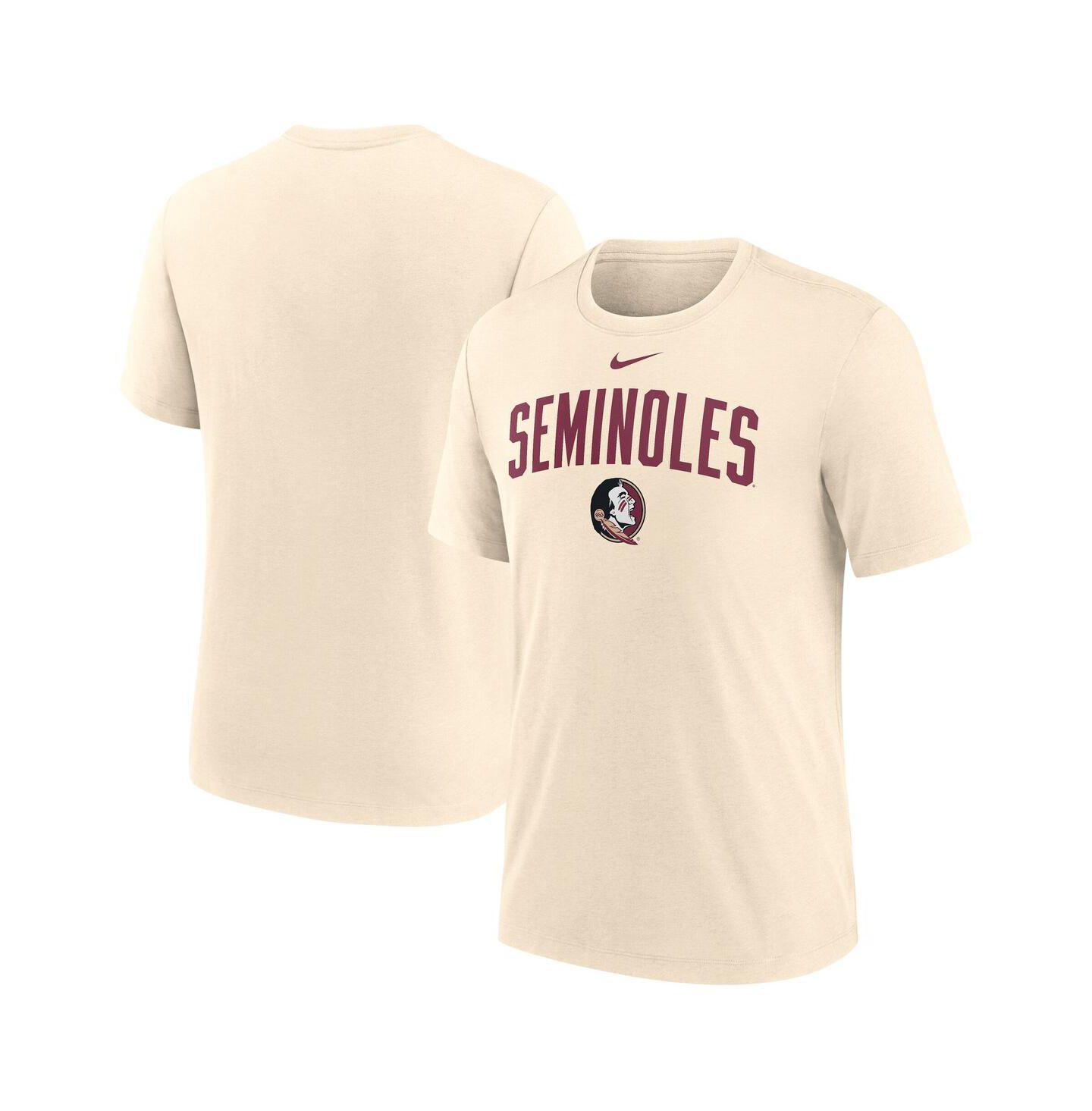 Мужская футболка Nike Cream Florida State Seminoles Natural Arch Logo Tri-Blend — фото 1