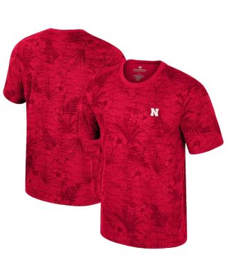 Colosseum - Men's  Red Nebraska Huskers Floral Printed T-shirt