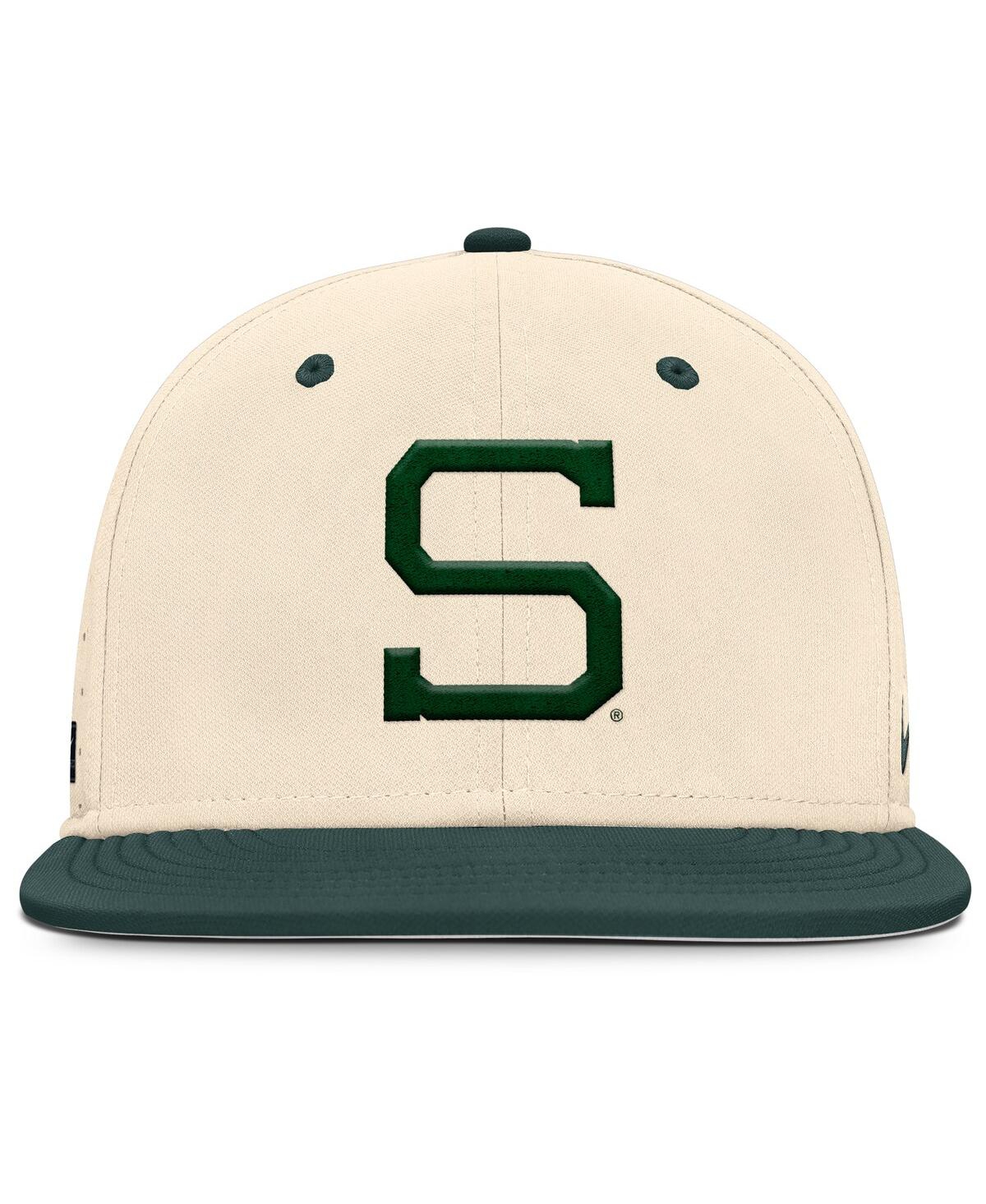 Nike Men's Natural Michigan State Spartans On-field Dugout True Performance Fitted Hat In Natural