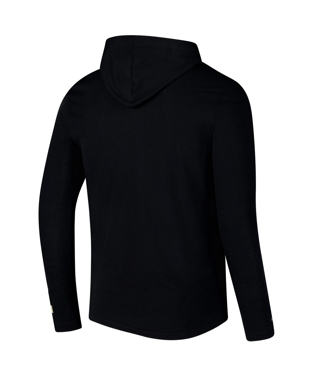 Colosseum Men's Black Purdue Boilermakers Logo Lockup Active Blend Long Sleeve T-shirt Hoodie In Black