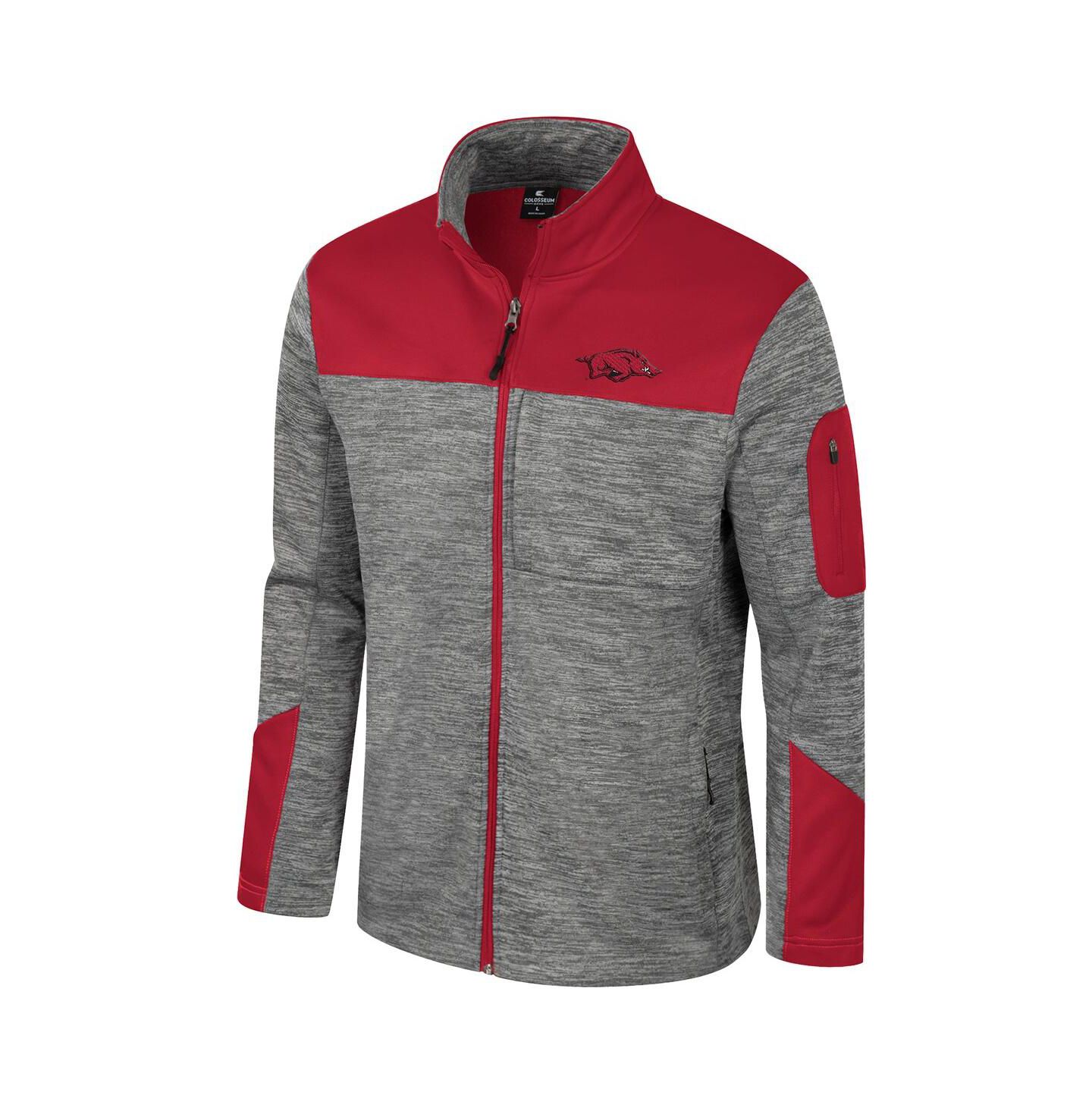 Мужская куртка Colosseum Gray/Cardinal Arkansas Razorbacks Guard Full-Zip — фото 3