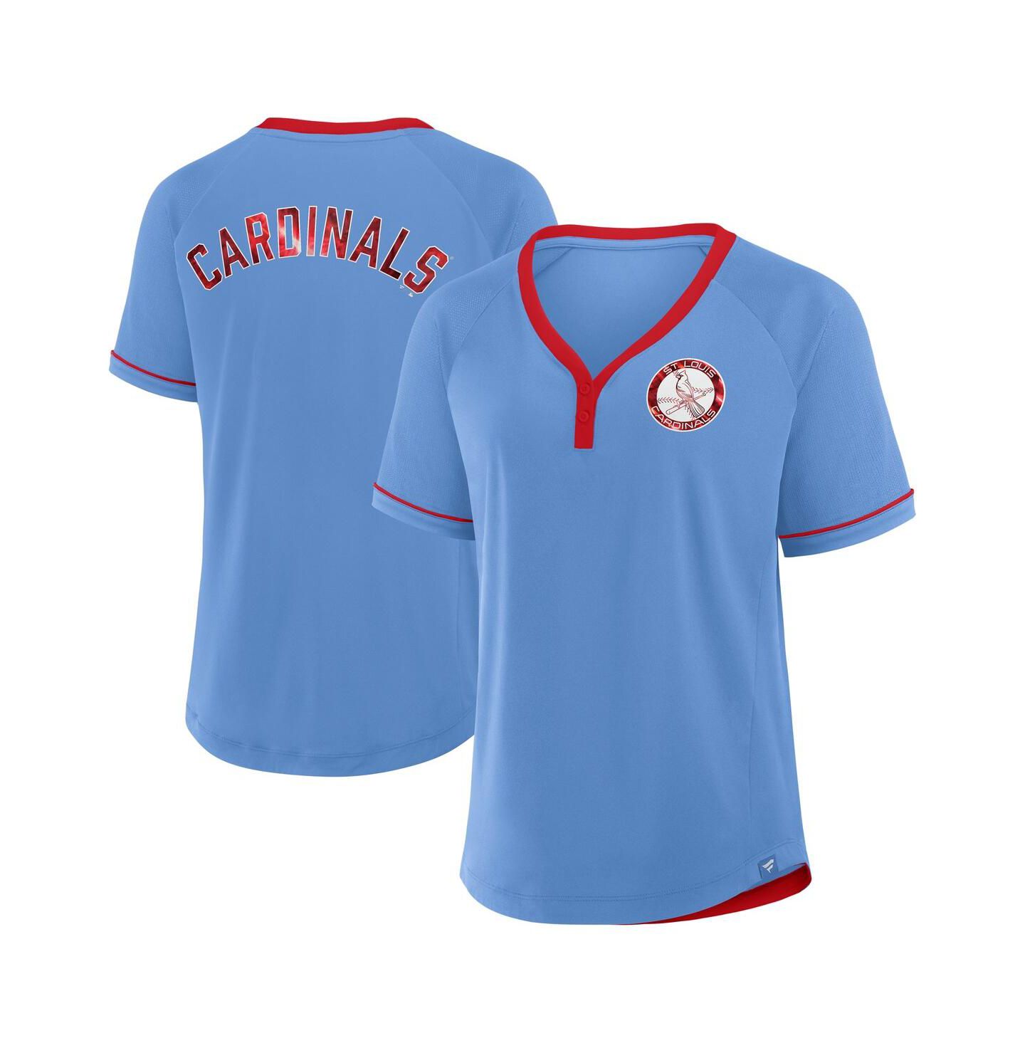 Женская футболка Fanatics Light Blue St. Louis Cardinals Cooperstown Collection League Diva V-Neck — фото 1