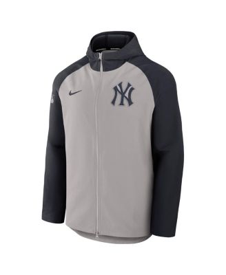 Men's Gray/Navy New York Yankees Authentic Collection Raglan Performance Full-Zip Jacket