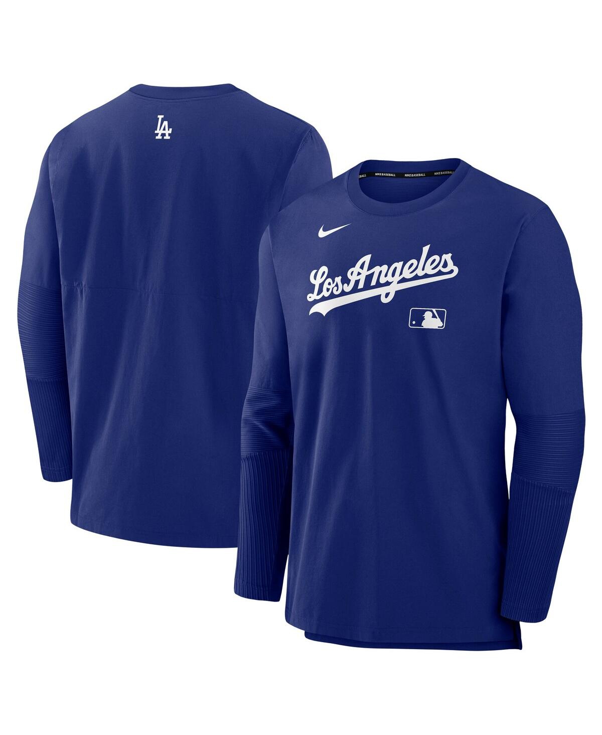 Nike Men's Royal Los Angeles Dodgers Authentic Collection Lightweight Player Tri-Blend Performance Pullover Sweatshirt - Royal
