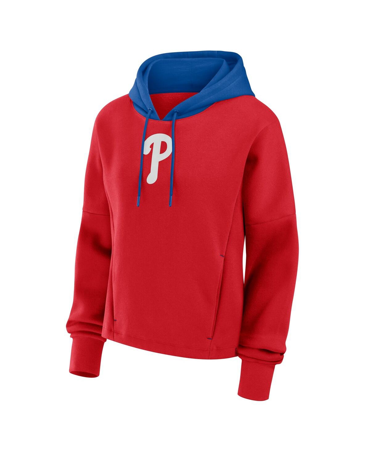 Fanatics Women's Red Philadelphia Phillies Oversized High Hip Legacy Fleece Pullover Hoodie In Red