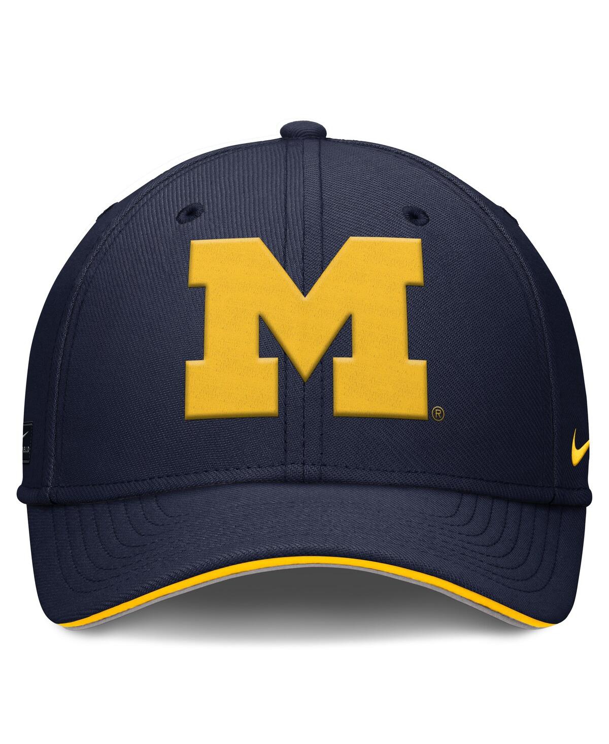 Nike Men's Navy Michigan Wolverines 2025 Dugout Coaches Rise Swoosh Performance Flex Hat