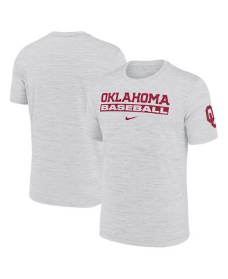 Nike - Men's  Ash Oklahoma Sooners Velocity Baseball Wordmark Stack Performance T-shirt