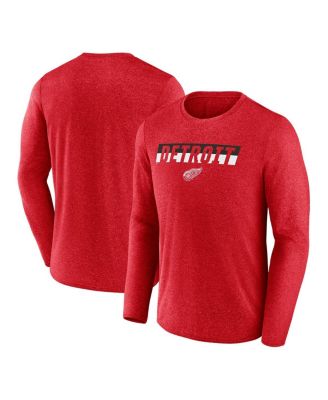 Fanatics - Men's  Heather Red Detroit Red Wings Transition Long Sleeve T-shirt