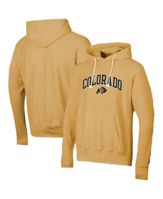 Men's Gold Colorado Buffaloes Skinny Arch Over Vintage Wash Pullover Hoodie