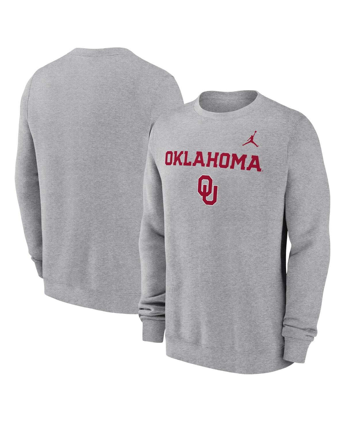 Men's Heather Gray Oklahoma Sooners Prime TimePrimary Stack Pullover Sweatshirt - Heather Gray