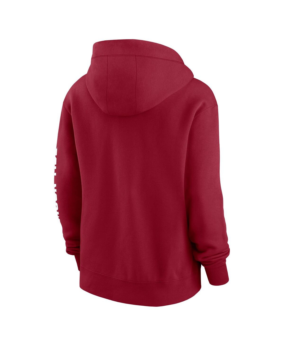 Nike Women's Crimson Alabama Crimson Tide Oversize Lockup Phoenix Full-zip Hoodie Jacket In Crimson