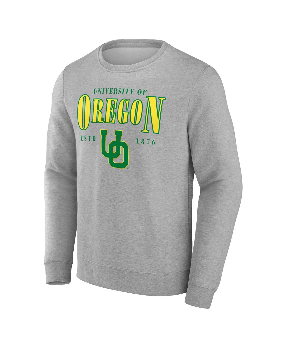 Fanatics Men's Gray Oregon Ducks True Classics Act Fast Fleece Pullover Sweatshirt In Gray