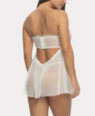 Women's Margot Longline Strapless Babydoll with G-String Set