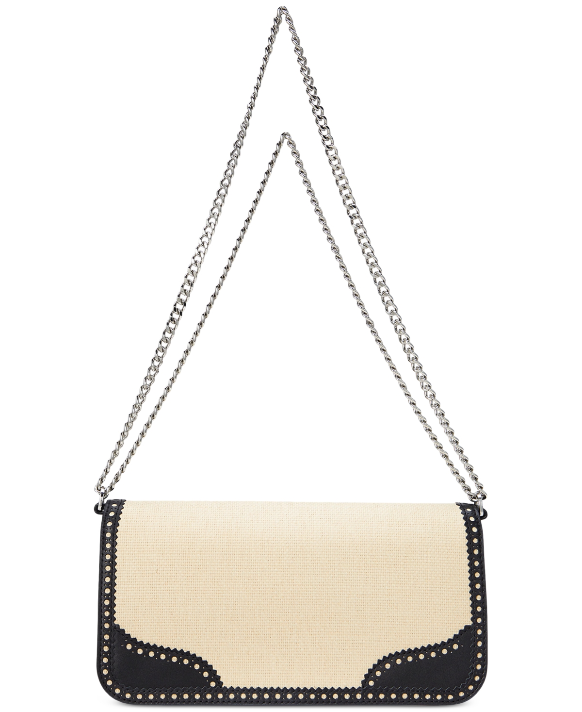 Ralph Lauren Straw & Leather Sawyer Bag In Light Natural,black