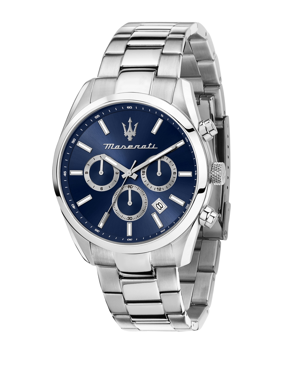 Men's Multifunction Stainless Steel Metal Band Watch, 43mm - Stainless Steel