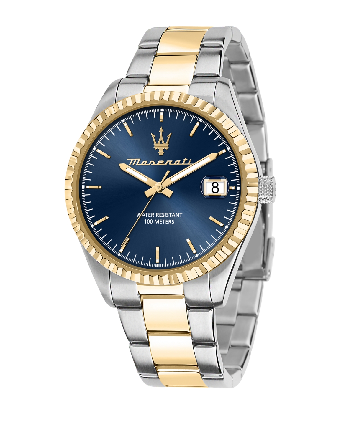 Men's Date Two-Tone Metal Band Watch, 43mm - Two-Tone
