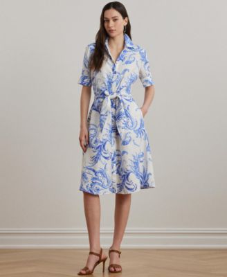 Lauren Ralph Lauren Women's Paisley Tie-Front Linen