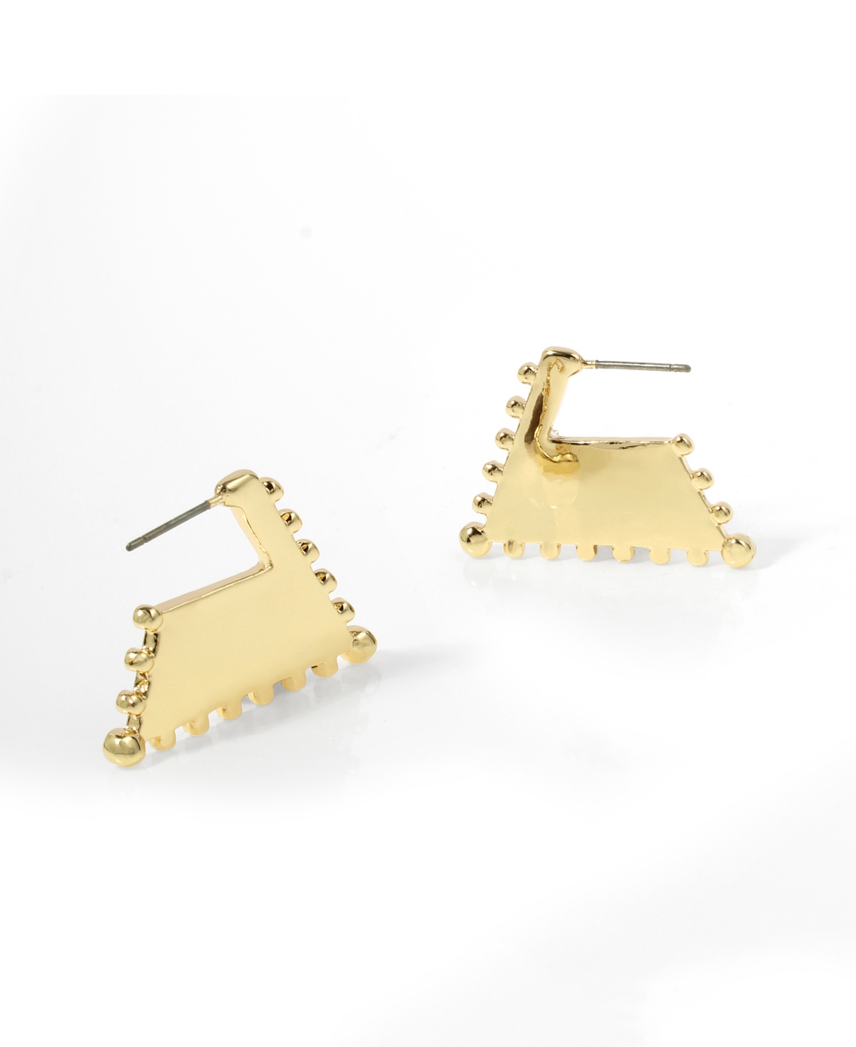 Steve Madden Trapeze Beaded Hoop Earrings In Gold